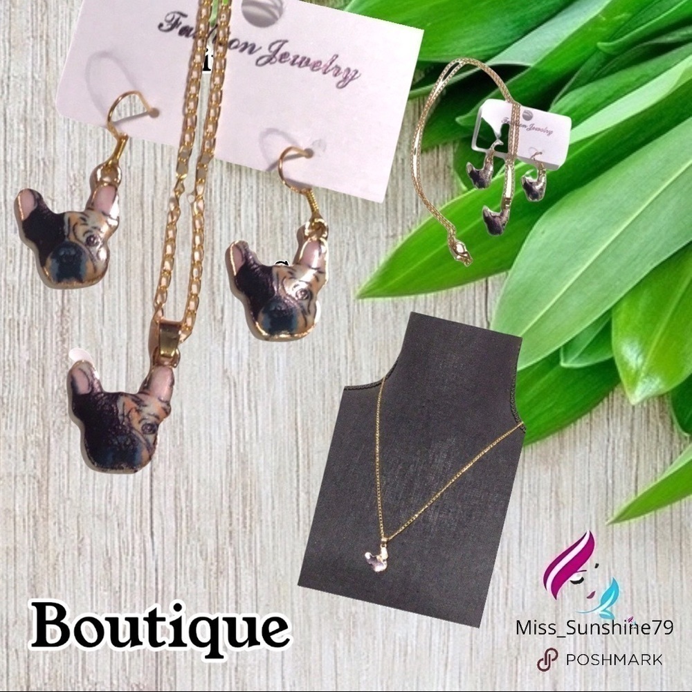 Boutique NEW - dog Bull terrier - jewelry set 🥰